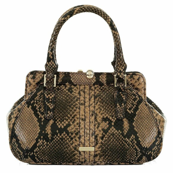 Brahmin Handbags - Brahmin Handbag Felix Mini Layla Satchel Purse, Coffee Animal Print